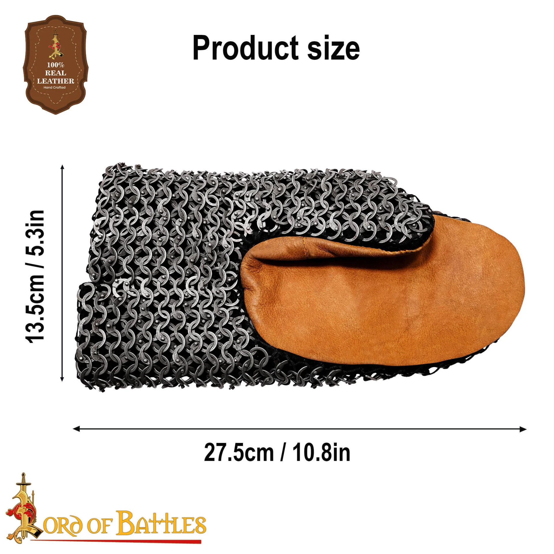 Manoplas Medievales de Cota de Malla Acolchada - Acero Dulce Anillo Plano Redondo Remachado - 9mm 17 Gauge - Imagen 3