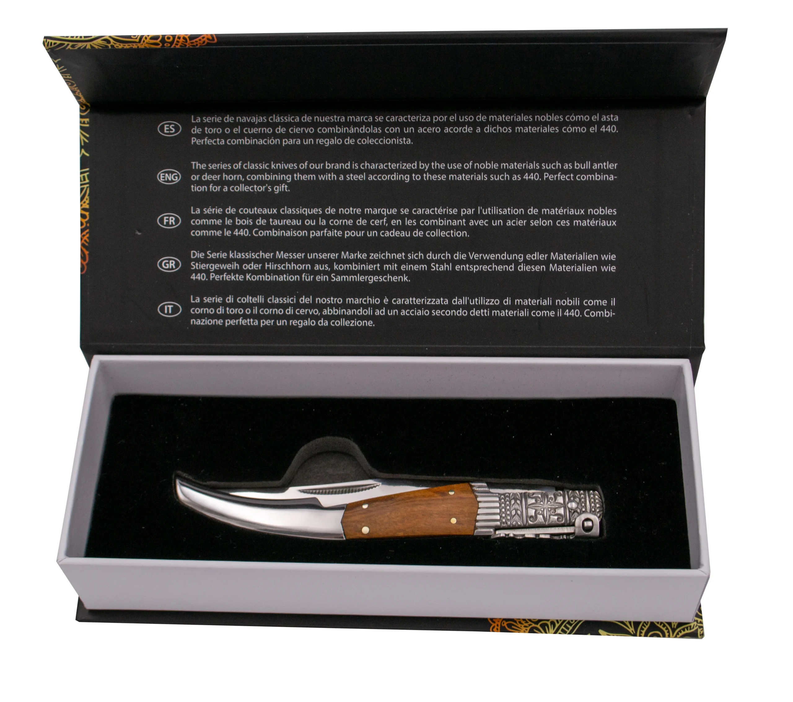 Navaja Carraca Third N50od Seda Ámbar Madera De Olivo - Imagen 4